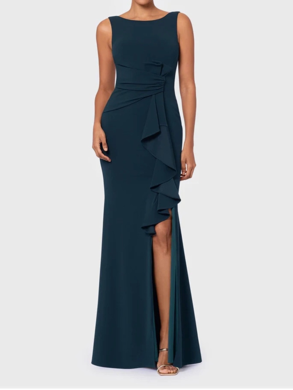 NWT Betsy & Adam Emerald Green Mermaid Gown Size 8